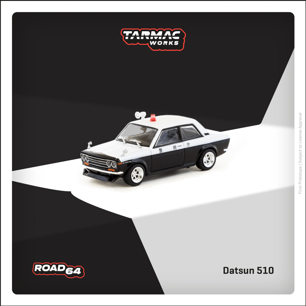 Tarmac Works 1:64 Datsun 510 Police Car T64R-052-PC