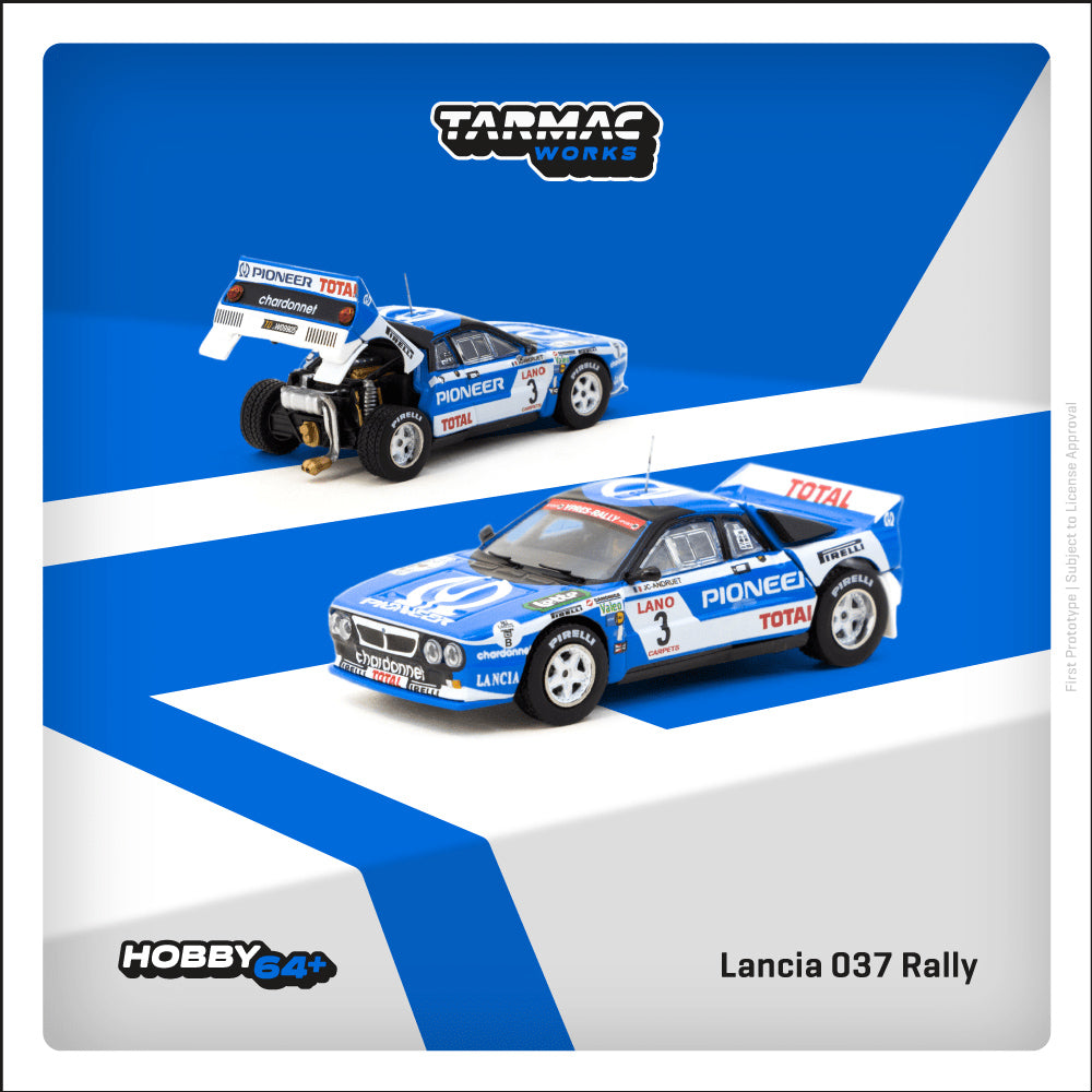 Tarmac Works 1:64 Lancia 037 Rally Ypres 24 Hours Rally 1983 J.C. Andruet / F. Sappey T64P-TL002-83YR03