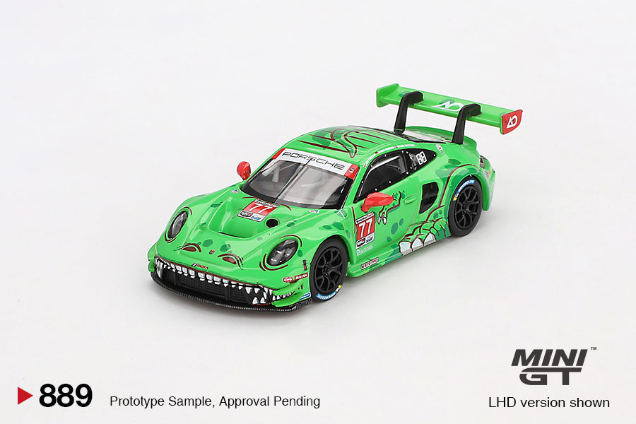 Mini GT 1:64 Porsche 911 GT3 R #77 AO Racing 2024 IMSA Daytona 24 Hrs GTD Pro 2nd Place MGT00889