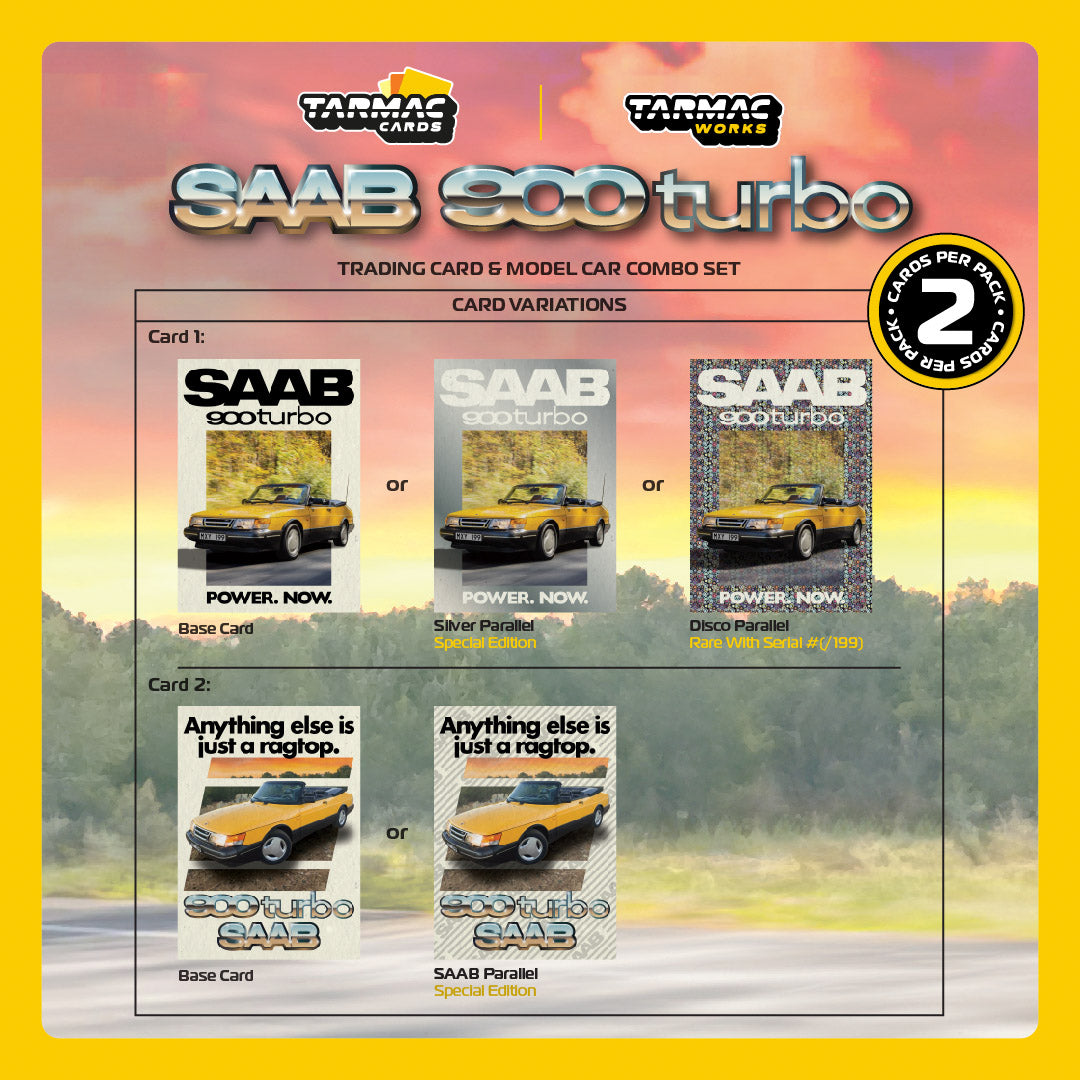 [Preorder] Tarmac Works 1:64 Saab 900 Turbo Convertible Yellow T64G-067-YE