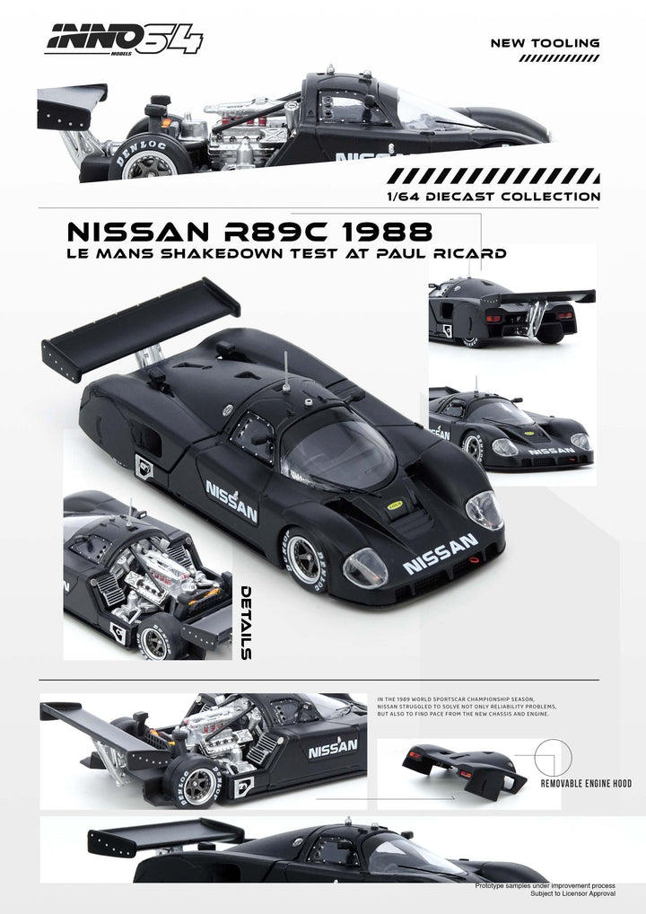 Inno64 1:64 NISSAN R89C LE MANS SHAKEDOWN TEST AT PAUL RICARD 1988 IN64-R89C-LMT1988