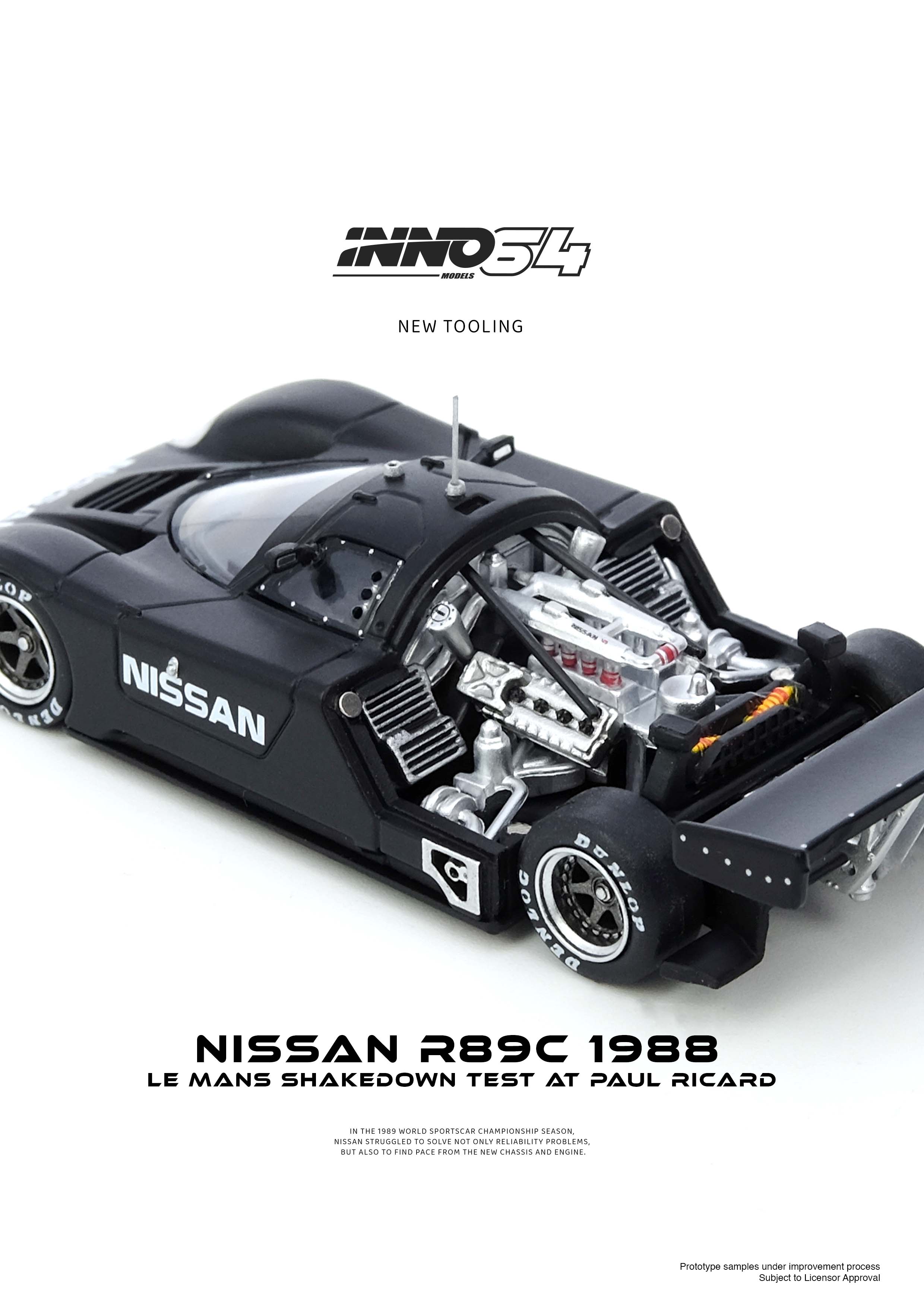 Inno64 1:64 NISSAN R89C LE MANS SHAKEDOWN TEST AT PAUL RICARD 1988