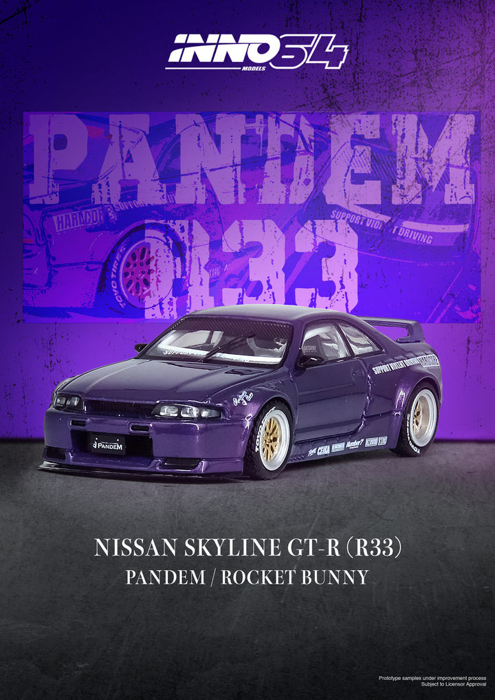 [Preorder] Inno64 1:64 NISSAN SKYLINE GT-R (R33) "PANDEM ROCKET BUNNY" Purple IN64-R33P-PPL