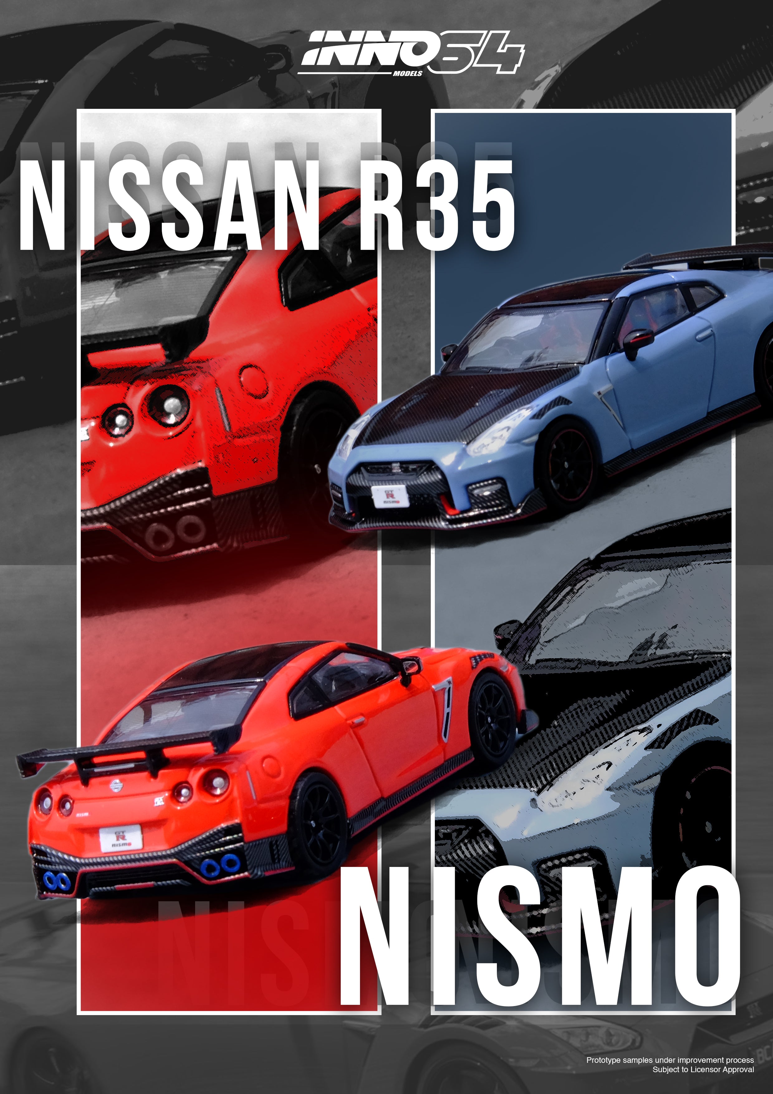 Inno64 1:64 NISSAN GT-R (R35) NISMO Red Carbon Hood IN64