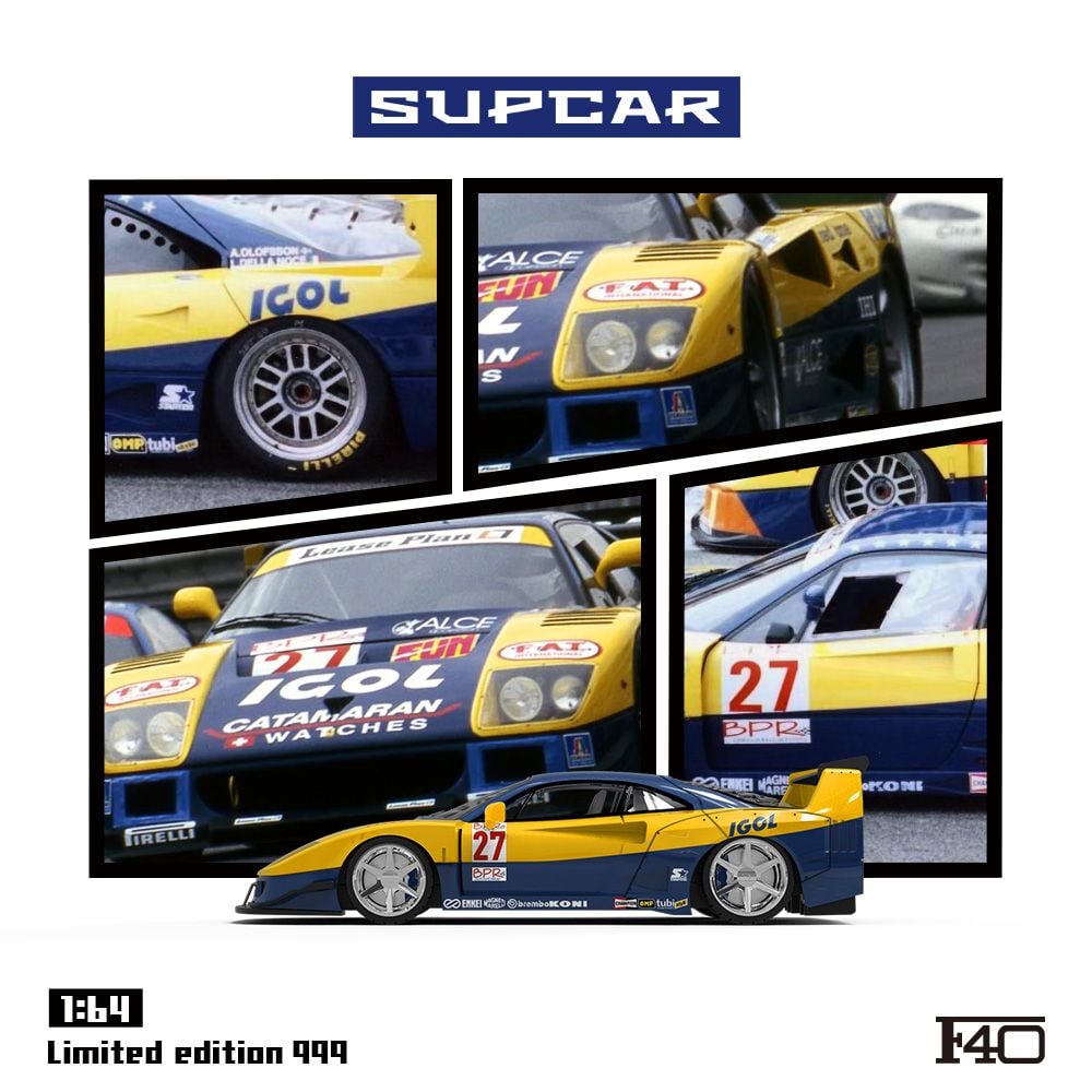 SUPCAR 1:64 Ferrari F40 Racing Livery (2 Variants)