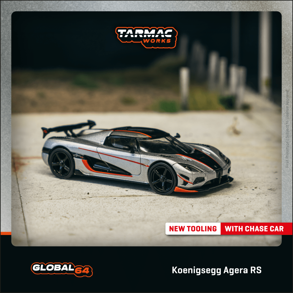 Tarmac Works 1:64 Koenigsegg Agera RS Moon Silver / Black T64G-TL005-MS