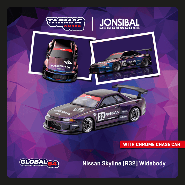 Tarmac Works 1:64 Nissan Skyline (R32) Widebody Midnight purple T64G-061-MP