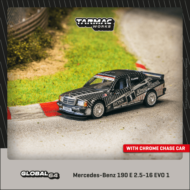 Tarmac Works 1:64 Mercedes-Benz 190 E 2.5-16 EVO 1 DTM 1989 Klaus Ludwig T64G-057-89DTM01