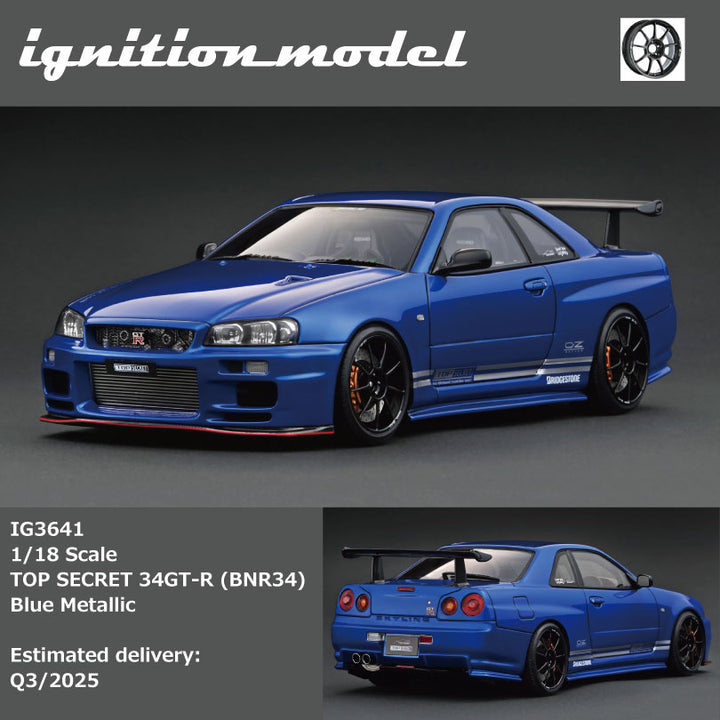 [Preorder] Ignition Model 1:18 TOP SECRET 34GT-R (BNR34) Blue Metallic IG3641