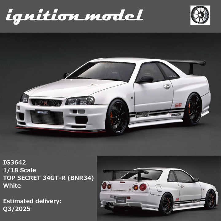 [Preorder] Ignition Model 1:18 TOP SECRET 34GT-R (BNR34) White IG3642