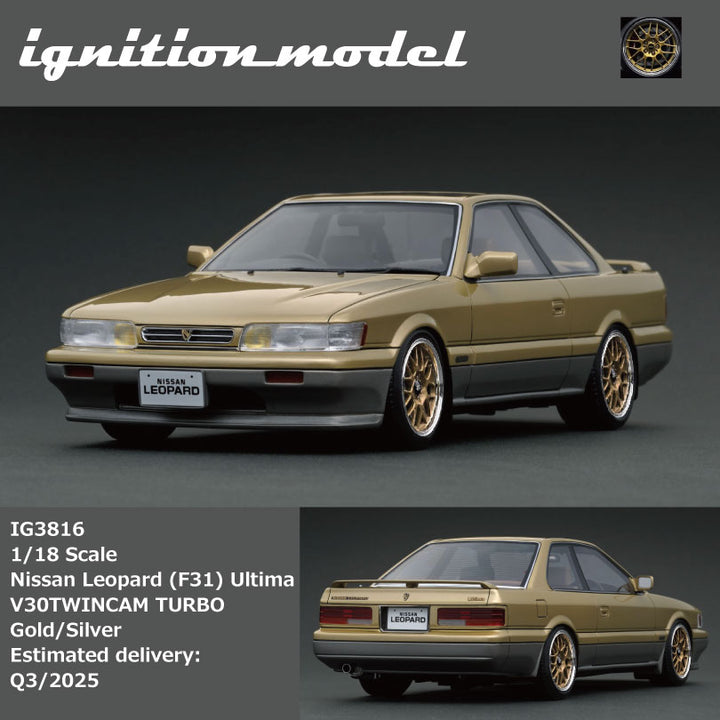 [Preorder] Ignition Model 1:18 Nissan Leopard (F31) Ultima V30TWINCAM TURBO Gold/Silver IG3816