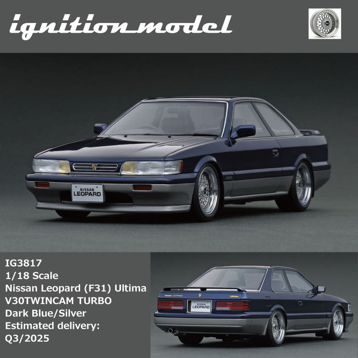 [Preorder] Ignition Model 1:18 Nissan Leopard (F31) Ultima V30TWINCAM TURBO Dark Blue/Silver IG3817