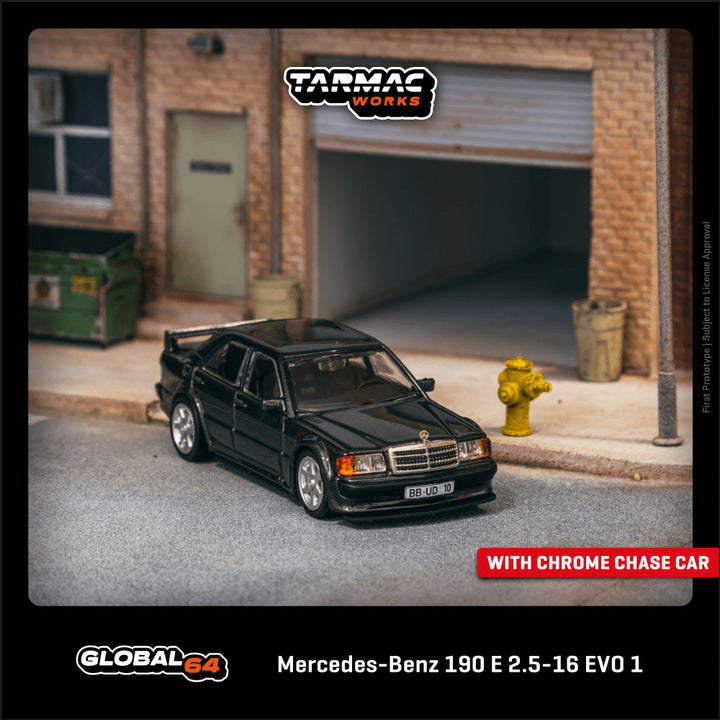 [Preorder] Tarmac Works 1:64 Mercedes-Benz 190 E 2.5-16 EVO 1 Blue-Black metallic T64G-057-BK