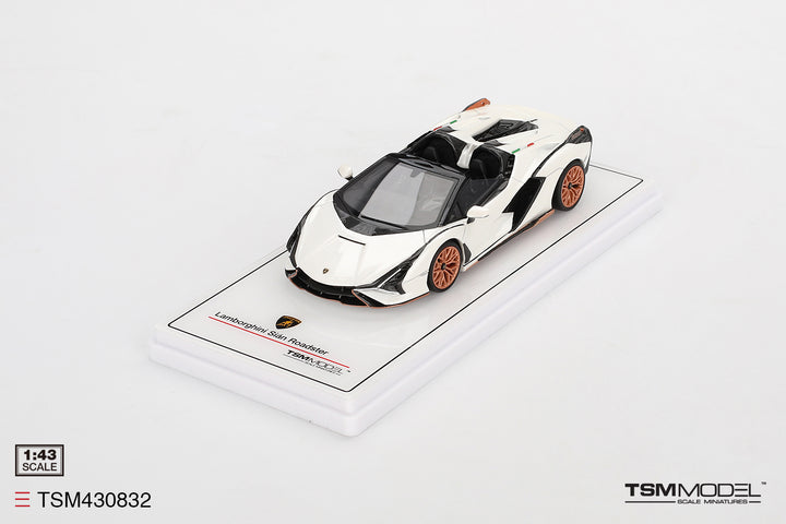 [Preorder] TSM 1:43 Lamborghini Sián Roadster Bianco Asopo TSM430832