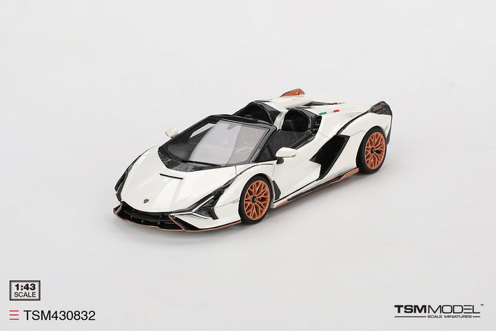 [Preorder] TSM 1:43 Lamborghini Sián Roadster Bianco Asopo TSM430832