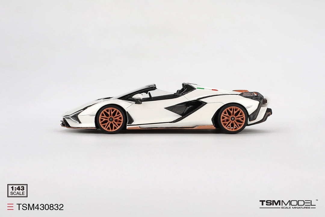 [Preorder] TSM 1:43 Lamborghini Sián Roadster Bianco Asopo TSM430832