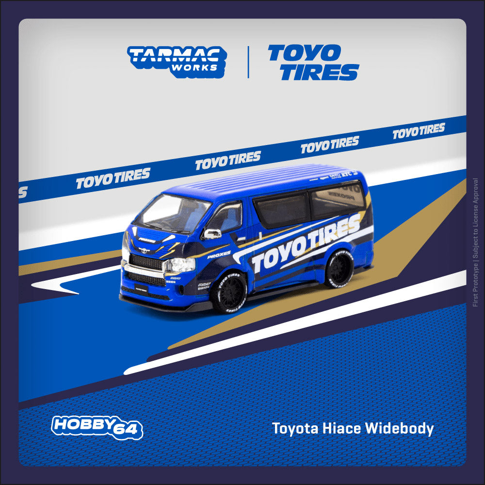 Tarmac Works 1:64 Toyota Hiace Widebody Toyo Tires T64-038-TOYO