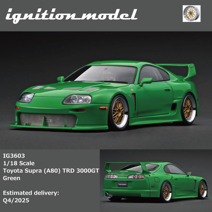 [Preorder] Ignition Model 1:18 Toyota Supra (A80) TRD 3000GT Gun Metallic/Green (2 Colours)