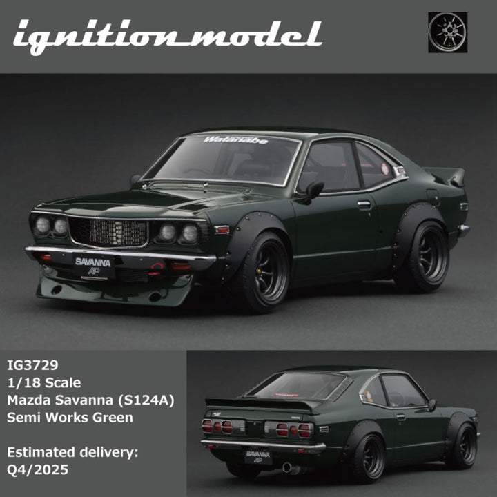 [Preorder] Ignition Model 1:18 Mazda Savanna (S124A) Semi Works Green/Orange (2 Colours)