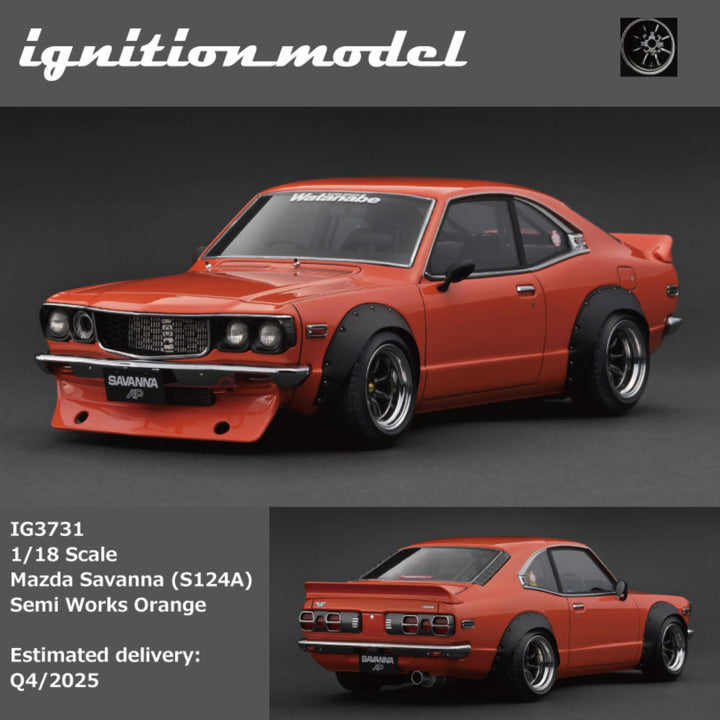 [Preorder] Ignition Model 1:18 Mazda Savanna (S124A) Semi Works Green/Orange (2 Colours)