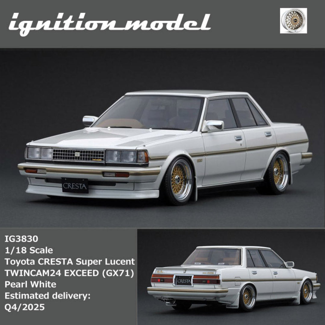 [Preorder] Ignition Model 1:18 Toyota CRESTA GT TWIN TURBO (GX71) Pearl White/Gold (2 Colours)