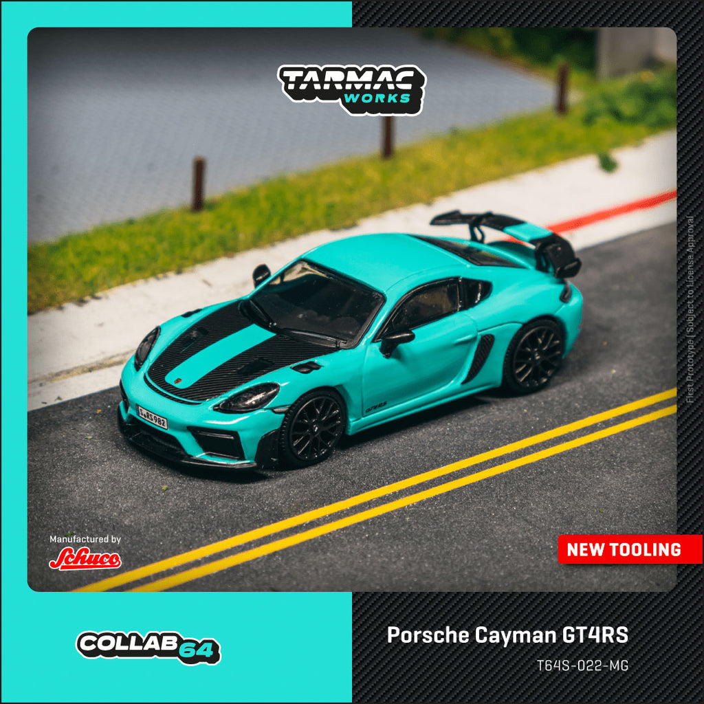Preorder] Tarmac Works 1:64 Porsche Cayman GT4RS Mint Green T64S