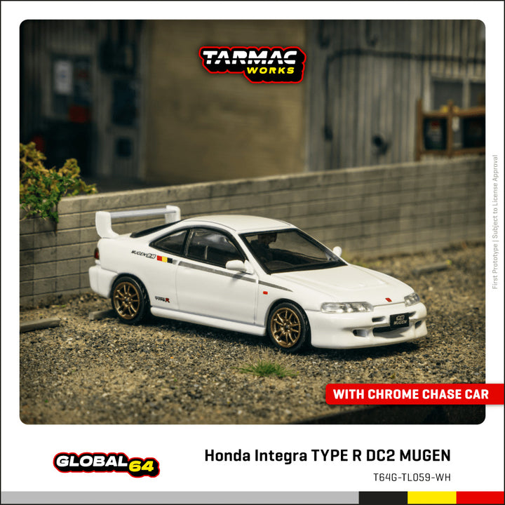 [Preorder] Tarmac Works 1:64 Honda Integra TYPE R DC2 MUGEN Championship White T64G-TL059-WH