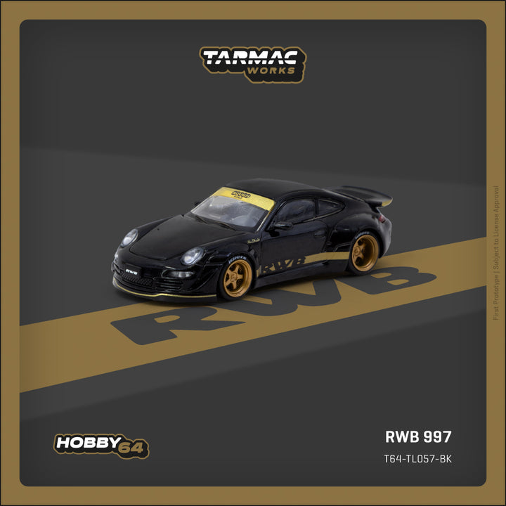 [Preorder] Tarmac Works 1:64 Porsche RWB 997 Black T64-TL057-BK