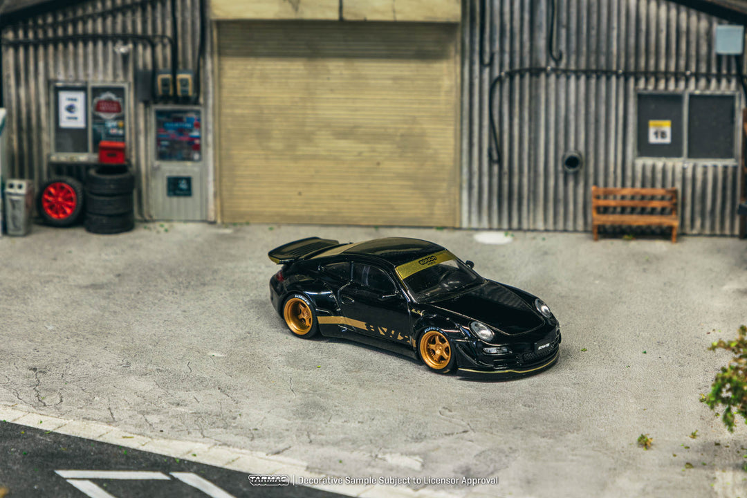 [Preorder] Tarmac Works 1:64 Porsche RWB 997 Black T64-TL057-BK