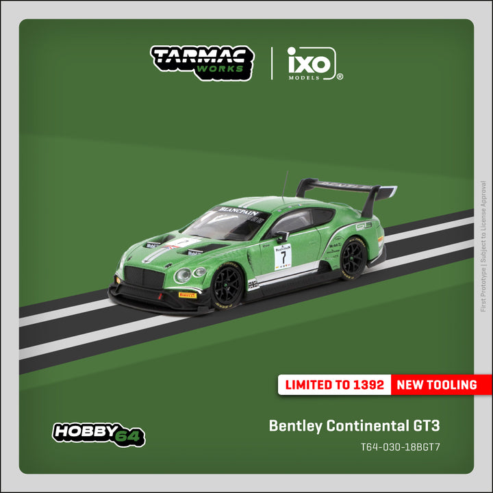 [Preorder] Tarmac Works 1:64 Bentley Continental GT3 Blancpain GT Series 2018 T64-030-18BGT7