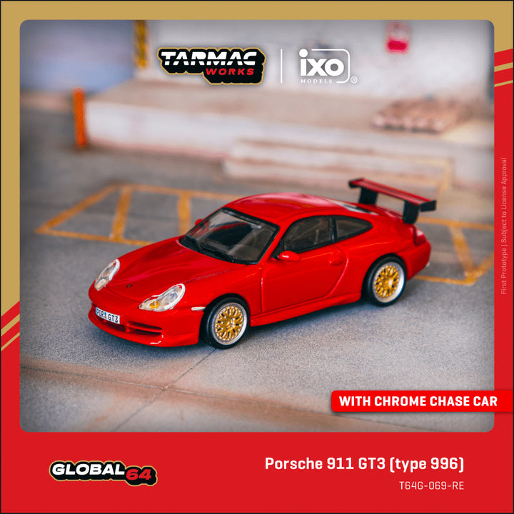 [Preorder] Tarmac Works 1:64 Porsche 911 GT3 (type 996) Red T64G-069-RE