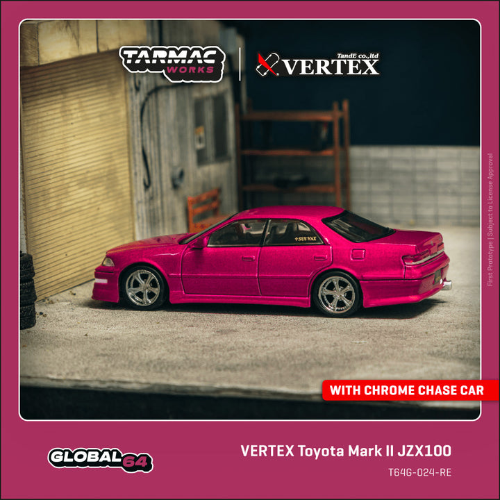 [Preorder] Tarmac Works 1:64 VERTEX Toyota Mark II JZX100 Red Metallic T64G-024-RE