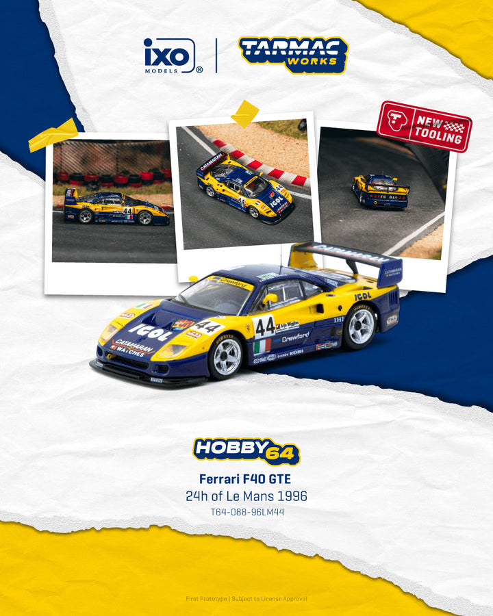 [Preorder] Tarmac Works 1:64 Ferrari F40 GTE 24h of Le Mans 1996 T64-088-96LM44