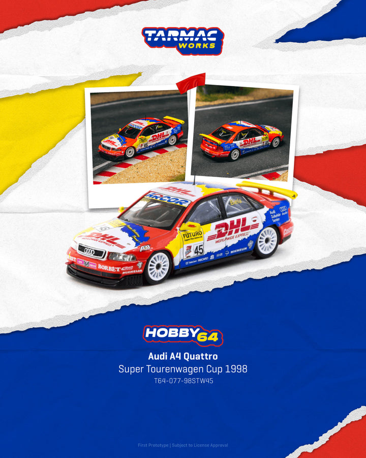[Preorder] Tarmac Works 1:64 Audi A4 Quattro Super Tourenwagen Cup 1998 Frank Biela T64-077-98STW45