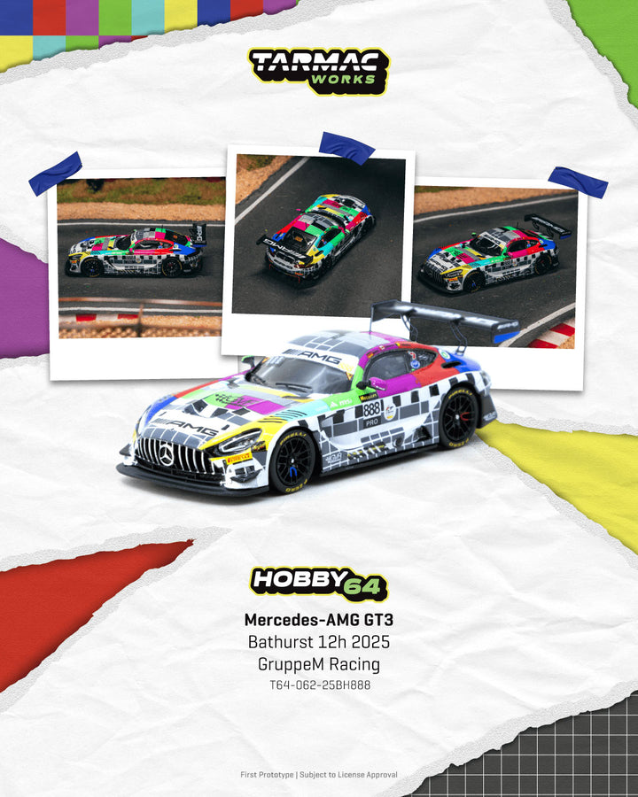 [Preorder] Tarmac Works 1:64 Mercedes-AMG GT3 Bathurst 12h 2025 GruppeM Racing T64-062-25BH888