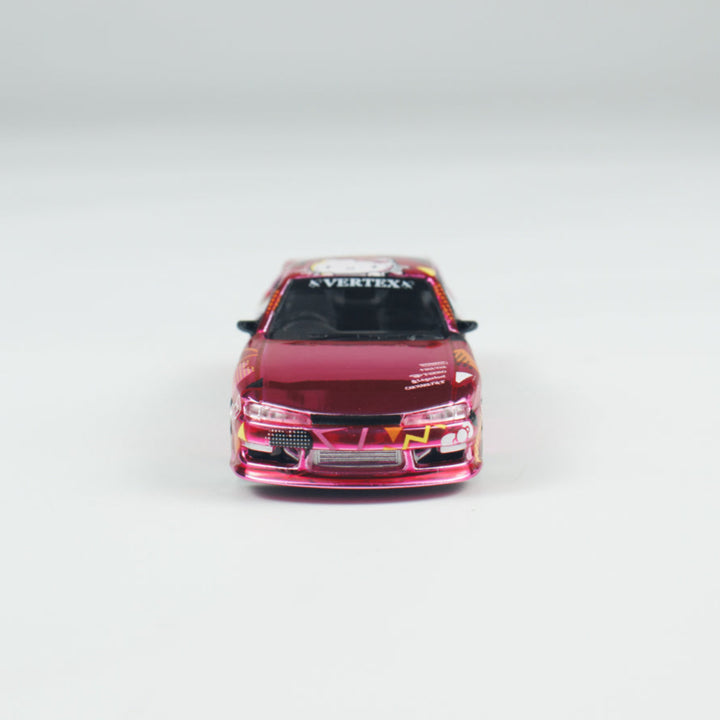 [Preorder] Tarmac Works 1:64 VERTEX Silvia (S 14), Hello Kitty, Pink Chrome T64G-018-HK2