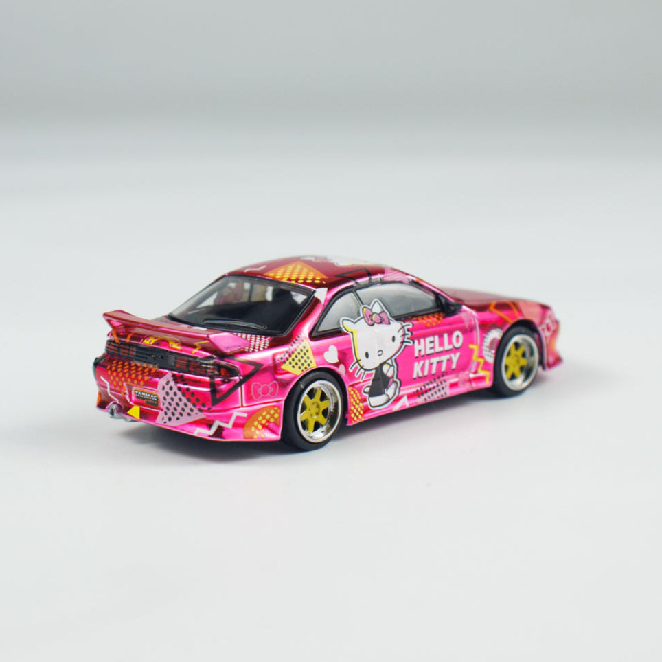 [Preorder] Tarmac Works 1:64 VERTEX Silvia (S 14), Hello Kitty, Pink Chrome T64G-018-HK2