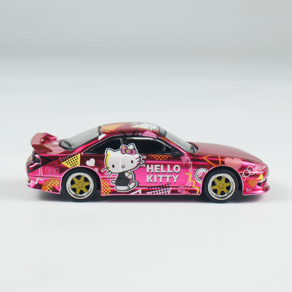 [Preorder] Tarmac Works 1:64 VERTEX Silvia (S 14), Hello Kitty, Pink Chrome T64G-018-HK2