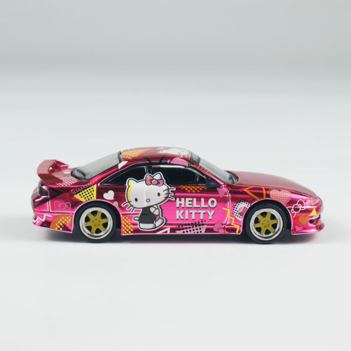 [Preorder] Tarmac Works 1:64 VERTEX Silvia (S 14), Hello Kitty, Pink Chrome T64G-018-HK2