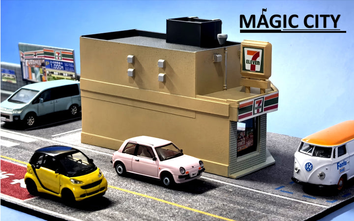 [Preorder] Magic City 1:64 7-Eleven Convenience Store & Parking Lot Scenario 110082