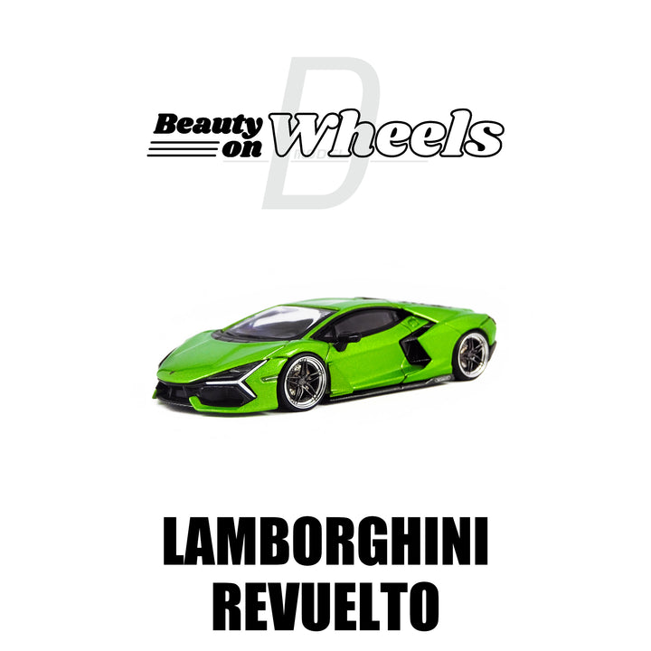[Preorder] D MODEL BEAUTY ON WHEELS 1:64 Lamborghini Revuelto Verde Selvans DBW067A
