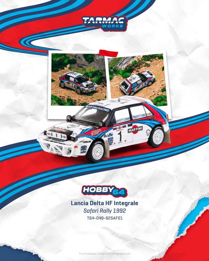 [Preorder] Tarmac Works 1:64 Lancia Delta HF Integrale Safari Rally 1992 T64-049-92SAF01