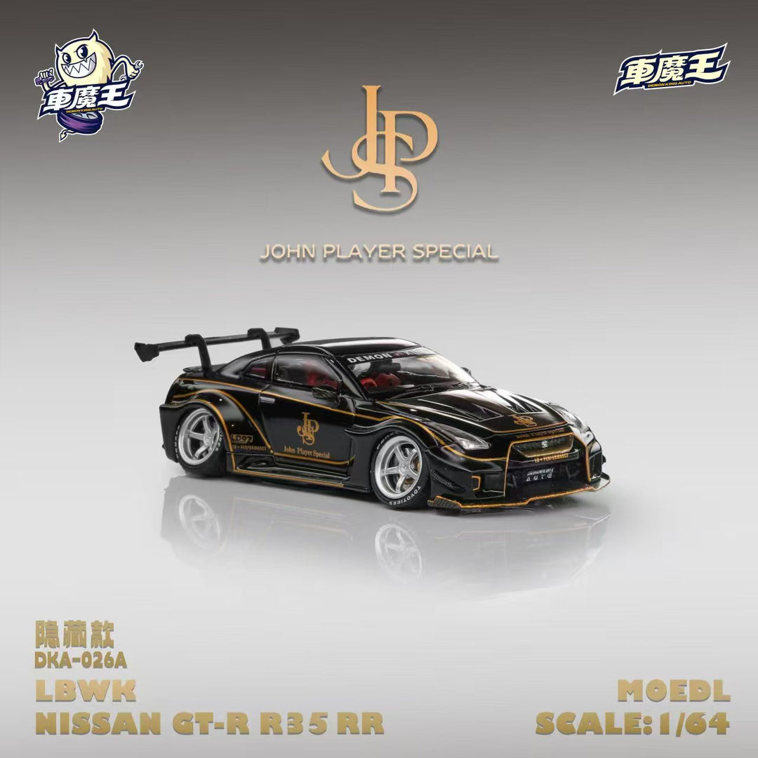 [Preorder] DEMON KING AUTO 1:64 Nissan GTR35 RR Black Gold JPS Livery