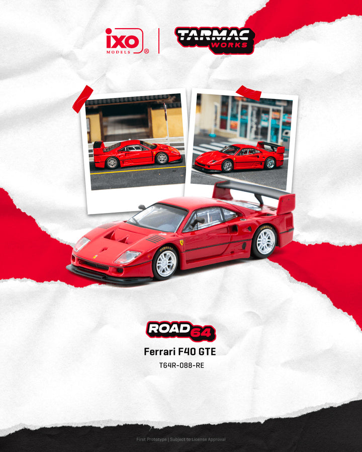 [Preorder] Tarmac Works 1:64 Ferrari F40 GTE Red T64R-088-RE