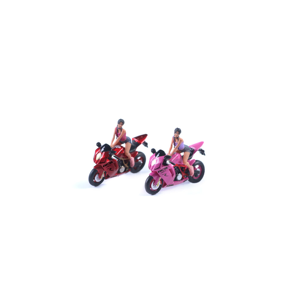 [Preorder] MoreArt 1:64 KTM1190 BRIGHT RED PINK PURPLE GIRL MOTORCYCLE DOLL (2 Colours)
