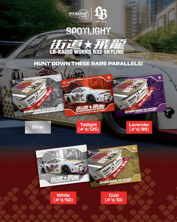 [Preorder] Tarmac Cards Spotlight - LB-KAIDO WORKS R32 SKYLINE "Flying Dragon" 2 card pack TC-LBR32-DSL