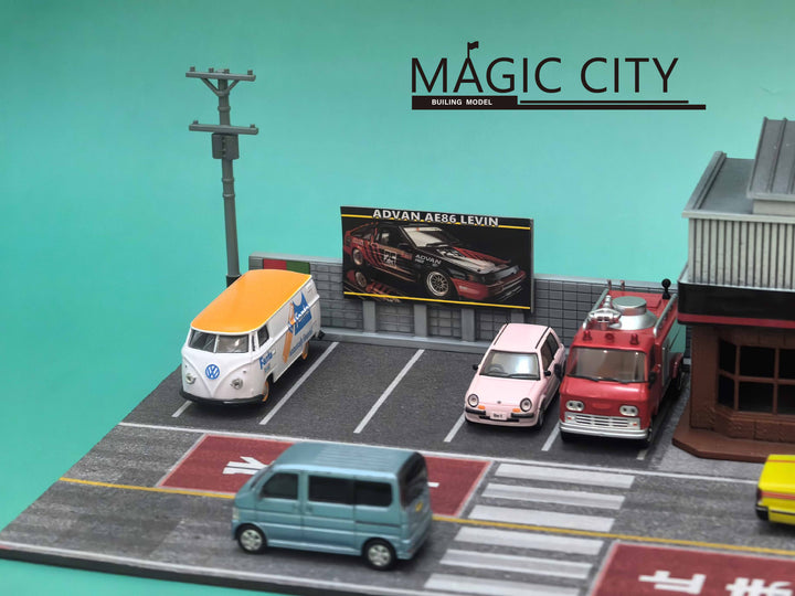 [Preorder] Magic City 1:64 Japanese ADVAN Tuning &amp; Repair Garage Diorama 110089
