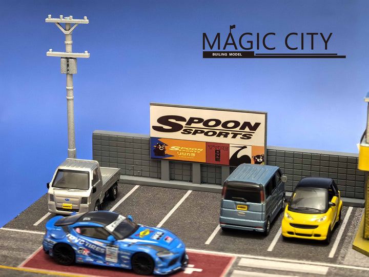 [Preorder] Magic City 1:64 Japanese SPOON Tuning &amp; Repair Garage Diorama 110091