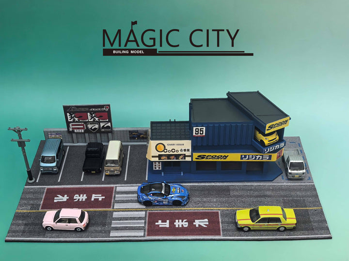 [Preorder] Magic City 1:64 Japanese SPOON Tuning &amp; Omurice Shop Diorama 110092