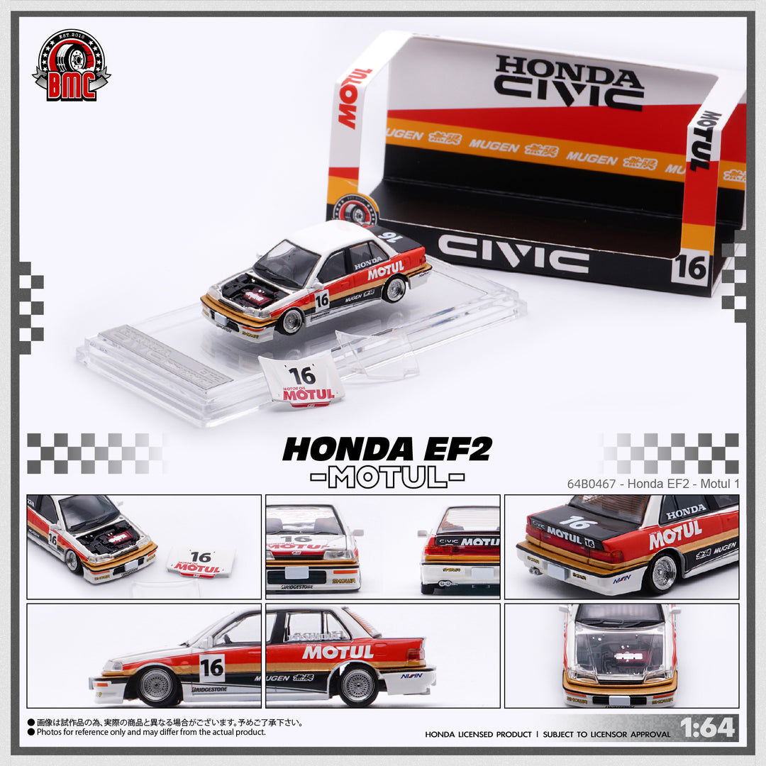 [Preorder] BM Creations 1:64 Honda Civic EF2 1991 - White - Motul (RHD) 64B0467